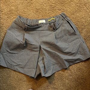 Women's Black and White Houndstooth Shorts